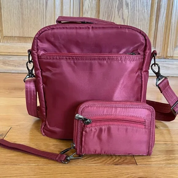 LUG Ranger Crossbody and Matching Wallet Rosewood and Maple Cream Inside - Picture 8 of 16